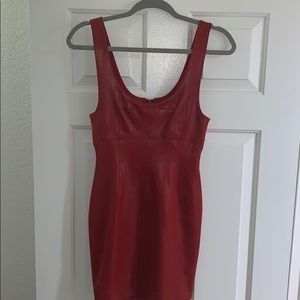 Nasty Gal faux red snake skin mini dress